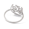 Non-Tarnish Hollow Out Lotus 304 Stainless Steel Finger Ring for Women RJEW-E073-06P-3
