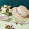 Polyester Flower Embroidery Lace Trim OCOR-WH0090-93-4