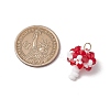 7Pcs 7 Colors Handmade Glass Seed Beaded Mushroom Pendants PALLOY-MZ00621-2