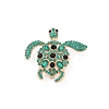 Zinc Alloy Emerald Rhinestone Brooch JEWB-C040-01B-G-1