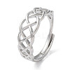 Non-Tarnish 304 Stainless Steel Hollow Sailor's Knot Adjustable Rings RJEW-D006-28P-1