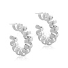 Brass Spiral Laid Stud Earrings for Women EJEW-A121-21S-2