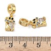 Brass Pave Clear Cubic Zirconia European Dangle Charms KK-L257-24G-02-3