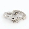 Brass Two Loops Heart Interlocking Clasps for DIY Jewelry LS-KK-M051-01P-2