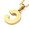 Ion Plating(IP) Initial Letter 304 Stainless Steel Pendant Necklaces NJEW-M199-01G-C-2