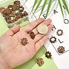 22Pcs 11 Styles Walnut Wood Stud Earring Findings MAK-CJ0001-17-4