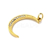 304 Stainless Steel Micro Pave Cubic Zirconia Pendants STAS-Z096-01G-03-2