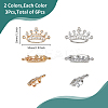 6Pcs 2 Colors Crown Alloy Crystal Rhinestone Brooch JEWB-FH0001-67-2