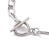 304 Stainless Steel Paperclip Chain Necklace with Toggle Clasp for Men Women NJEW-JN04139-6
