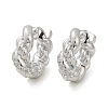 Twist Brass Cubic Zirconia Hoop Earrings EJEW-Q016-18P-3