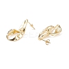 Rack Plating Brass Twisted Oval Dangle Stud Earrings for Women EJEW-C029-05G-2