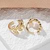 Brass Micro Pave Clear Cubic Zirconia Cuff Earrings EJEW-I249-11G-2