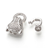 Brass Micro Pave Cubic Zirconia Fold Over Clasps LS-ZIRC-S058-02P-3