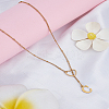 1Pc Letter & Heart Stainless Steel Lariat Necklaces for Women NJEW-LP0002-87G-C-3
