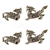 2 Pairs Brass PiXiu Figurine Display Decorations DJEW-FH0001-38-1