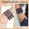 1Pc Trendy Unisex Punk Rock Style Leather Wide Wristband Bracelets BJEW-CL0001-03-4