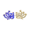Chinese Style Alloy Enamel Chandelier Components Links X-ENAM-E329-05A-G-2