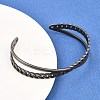 316 Surgical Stainless Steel Criss Cross Cuff Bangles BJEW-C125-09AS-5