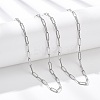 3.5MM 304 Stainless Steel Paperclip Chain Necklaces NJEW-T016-07P-1