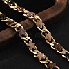 Star Brass Enamel Curb Chain Bracelets for Women BJEW-B125-02G-2
