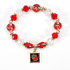 Square with Fruit Alloy Enamel Charm Bracelets FS-WG009BC-01-1