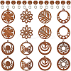 DIY Round/Flower Wood & Brass Stud Earring Jewelry Making Kits DIY-SC0026-57-1