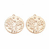 Brass Micro Pave Clear Cubic Zirconia Pendants KK-S364-188-1