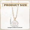 1Pc Zinc Alloy White Enamel Round with Letter Pendant Necklaces NJEW-LP0002-88G-W-2