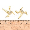 Brass Micro Pave Clear Cubic Zirconia Pendants KK-G533-07B-G-3