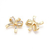 Brass Micro Pave Cubic Zirconia Pendants KK-N257-46G-2