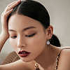 6 Pair 6 Style Natural Pearl Dangle Leverback Earrings EJEW-AN0003-56-4