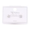 925 Sterling Silver Micro Pave Clear Cubic Zirconia Flower Stud Earrings STER-N016-86P-3