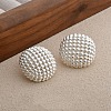 Hollow Half Round Brass Stud Earrings EJEW-Q391-21S-01-1