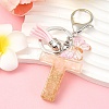 Resin & Acrylic & Faux Suede Tassel Keychain KEYC-YW00123-20-1