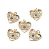 Brass Colorful Cubic Zirconia Pendants KK-E068-VA184-2-4
