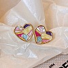 Alloy Enamel Stud Earrings FS-WG76410-01-1