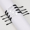 4Pcs 4 Style Stainless Steel Heart Link Bracelets Set BJEW-SW00106-03-6