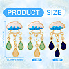 2 Pairs 2 Colors Teardrop Alloy Enamel Dangle Stud Earrings for Women EJEW-TA0001-49A-3