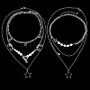 2 Sets 2 Styles Zinc Alloy Star Pendant Layered Necklaces for Women NJEW-SC0001-52-1