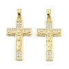 Crucifix Cross Brass Micro Pave Cubic Zirconia Pendants KK-M325-08G-1