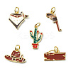 10Pcs 5 Styles West Cowboy Brass Enamel Pendants KK-CJ0004-42-1