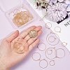 54Pcs 7 Styles Brass Hoop Earring Findings KK-BC0013-33G-3