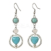 3 Pair 3 Style 304 Stainless Steel Dangle Earrings with Synthetic Turquoise Beaded for Women EJEW-JE05380-2
