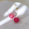 Zinc Alloy Resin Cherry Stud Earrings LS-ZW7024-1-1