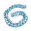 Electroplated Transparent Glass Beads Strands GLAA-G092-A07-3