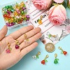 48Pcs 8 Colors Acrylic Pendant Decorations HJEW-YW00190-5
