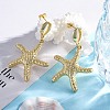Rack Plating Brass Dangle Stud Earrings for Women EJEW-C125-23C-G-3
