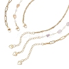 Natural Amethyst Double Terminated Pointed Bullet Pendant 304 Stainless Steel & Brass Chain 3 Layer Necklaces for Women NJEW-JN05477-01-5