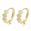 Brass Clear Cubic Zirconia Hoop Earrings EJEW-M047-26G-4
