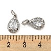 Brass Micro Pave Clear Cubic Zirconia Charms KK-G490-20P-3